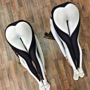 SVOKOR Fitness Leggings Black White Stitching