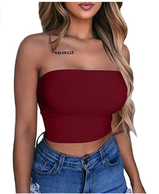 2019 New Women Sexy Off Shoulder Strapless Casual Tank Vest Sleeveless Summer Bodycon Slim Tank Crop Tops Camis Clubwear Outwear