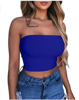 2019 New Women Sexy Off Shoulder Strapless Casual Tank Vest Sleeveless Summer Bodycon Slim Tank Crop Tops Camis Clubwear Outwear