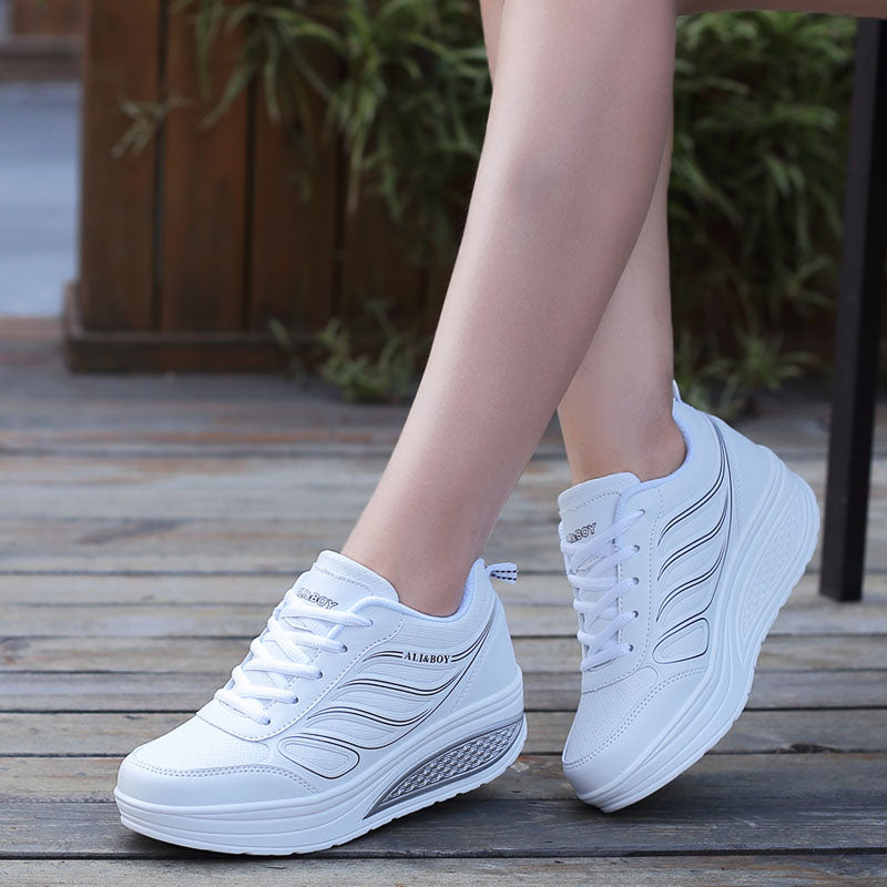 VTOTA Designer White Platform Sneakers Casual Shoes Women