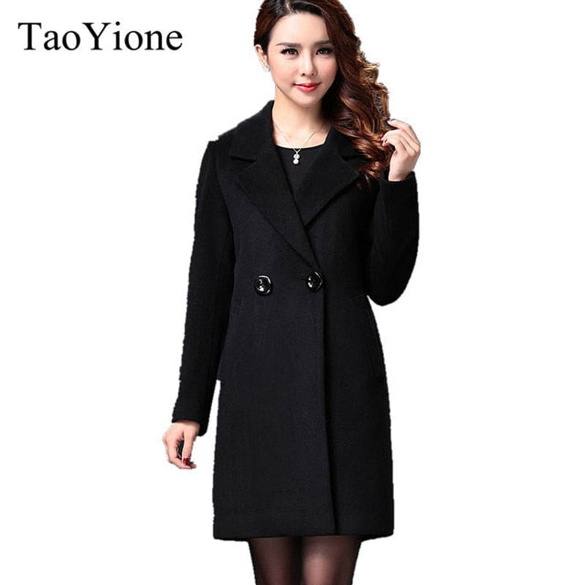 European Fashion Long Wool Coat Winter