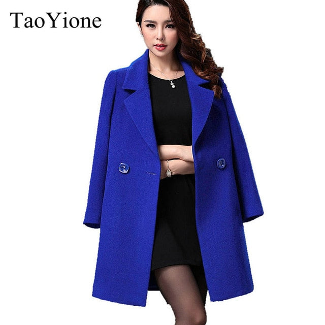 European Fashion Long Wool Coat Winter