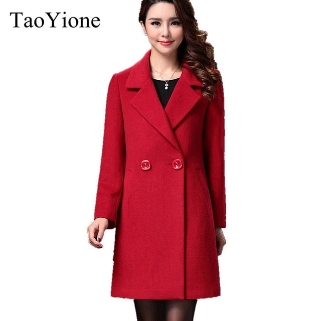 European Fashion Long Wool Coat Winter