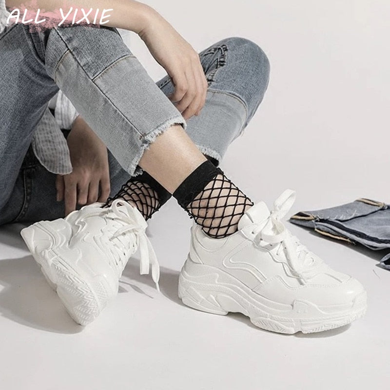 ALL YIXIE 2019 New Summer White Mesh Women Sneakers Fashion